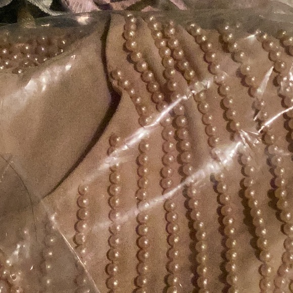 Over The Top Pearl Blouse Size M COLOR : Champagne brand New - Picture 7 of 7